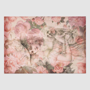 Papier Mousseline Beauté Ethérée Découpage Vintage Floral