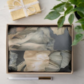 Papier Mousseline Beauté foncée & Moody Blue Floral, Portrait Art (Cadeau)