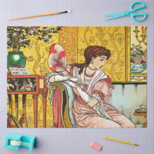Papier Mousseline Beauté, illustration vintage de découpage par W. C