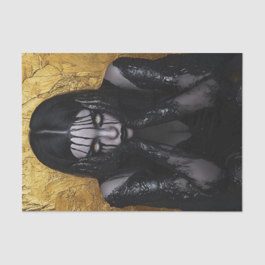 Papier Mousseline Beauté noire et or17 (Recto)