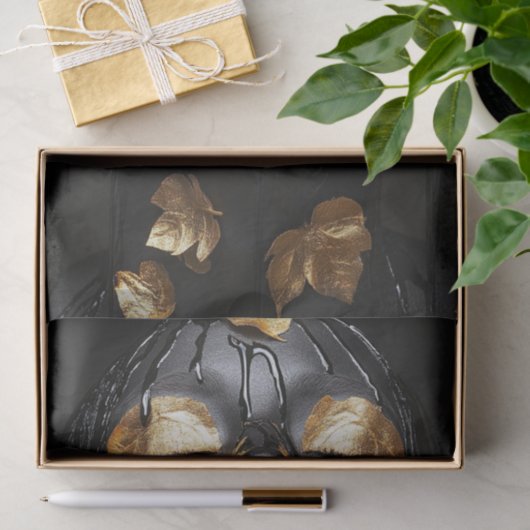 Papier Mousseline Beauté noire et or3 (Cadeau)