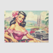 Papier Mousseline Beauté rétro fille hispanique (Recto)