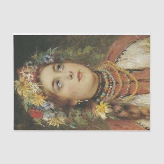 Papier Mousseline Beauté russe dans la prairie (Recto)