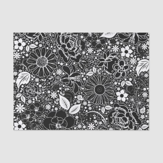 Papier Mousseline Beautés botaniques - PAPIER À PAPIER noir-blanc-TI (Recto)