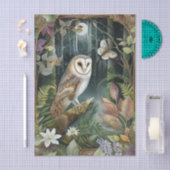 Papier Mousseline Beautiful Barn Owl in the Moonlight Illustration (Artisanat)