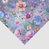 Papier Mousseline Beautiful Colorful Wildflowers Pattern Decoupage (Détail)
