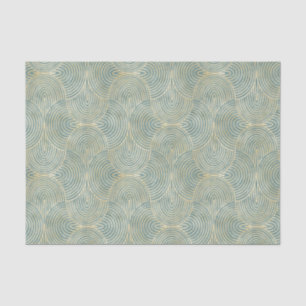 Papier Mousseline Beautiful ,fan,art deco, pattern,green colors,gre