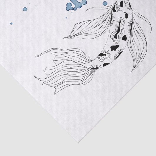 Papier Mousseline Beautiful Japonais Koi Fish Swimming (Détail)