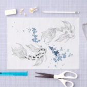Papier Mousseline Beautiful Japonais Koi Fish Swimming (Artisanat)