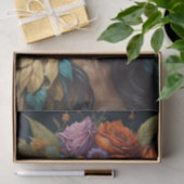 Papier Mousseline Beautiful mysterious black haired flower woman v2 (Cadeau)