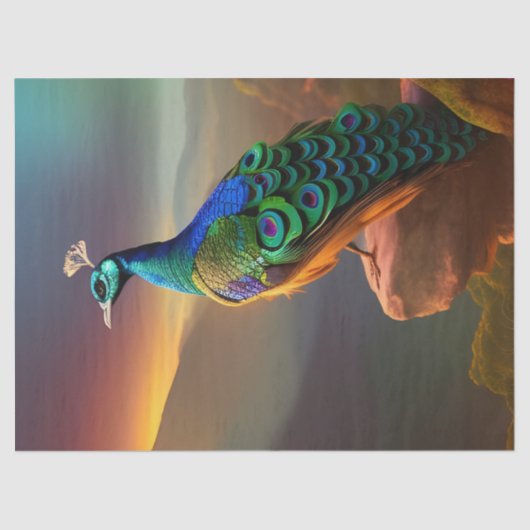 Papier Mousseline Beautiful Peacock accueille la journée (Recto)