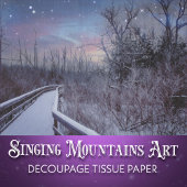 Papier Mousseline Beautiful Snowy Woods Rustic Winter Decoupage
