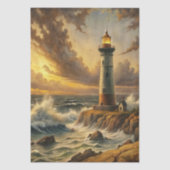 Papier Mousseline Beautiful Stormy Coastal Lighthouse Decoupage (Recto)