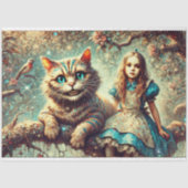 Papier Mousseline Beautiful Wonderland Cat and Alice Decoupage (Recto)