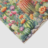 Papier Mousseline Beaux Cactus à Fleurs (Détail)