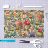 Papier Mousseline Beaux Cactus à Fleurs (Artisanat)