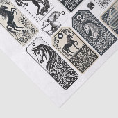 Papier Mousseline Beaux chevaux avec Damask Design Embellisment (Détail)