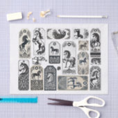 Papier Mousseline Beaux chevaux avec Damask Design Embellisment (Artisanat)