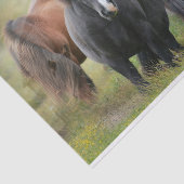 Papier Mousseline Beaux chevaux et grange rustique (Détail)