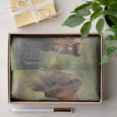 Papier Mousseline Beaux chevaux et grange rustique (Cadeau)