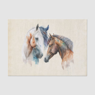 Papier Mousseline Beaux Chevaux Style Boho Occidental