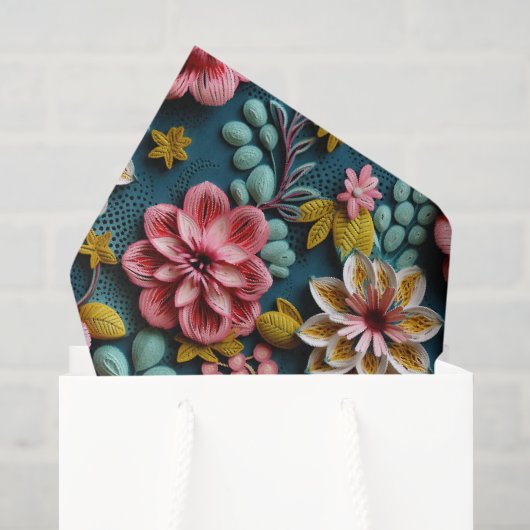 Papier Mousseline Beaux Floraux (Sac cadeau)