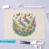 Papier Mousseline Beaux lapins d'animaux de bois (Artisanat)