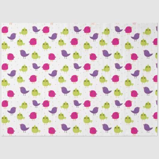 Papier Mousseline Beaux oiseaux colorés (Recto)