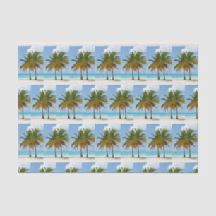 Papier Mousseline Beaux palmiers sur une plage tropicale