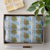 Papier Mousseline Beaux palmiers sur une plage tropicale (Cadeau)