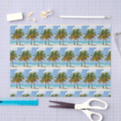 Papier Mousseline Beaux palmiers sur une plage tropicale (Artisanat)