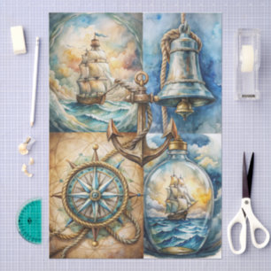 Papier Mousseline Beaux Thèmes Marins Decoupage