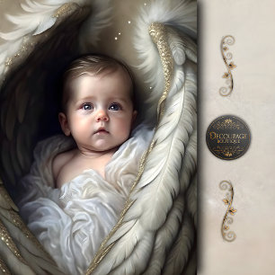 Papier Mousseline Bébé Ange aux Ailes Douces Découpage