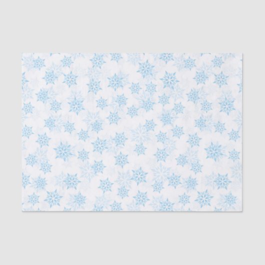 Papier Mousseline Bébé Blue Snowflakes Noël blanc (Recto)