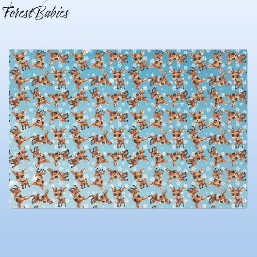 Papier Mousseline Bébé cerf, pie, Doe, renne 🦌 🎄 bleu, Flamme de n