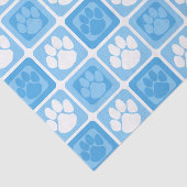 Papier Mousseline Bébé clair bleu et blanc Pawprint répétée (Détail)