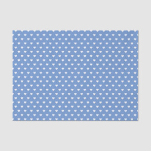 Papier Mousseline Bébé Coeurs bleu et blanc Personnalisé