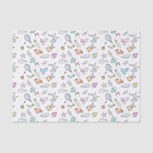 Papier Mousseline Bébé coloré thème (Recto)