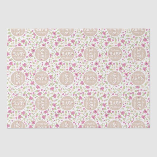 Papier Mousseline Bébé dans la douche en fleurs (Recto)