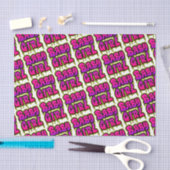 Papier Mousseline Bébé fille goutte mot Art Spray Peinture rose vert (Artisanat)