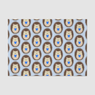 Papier Mousseline Bébé Garçon Cœur Hérisson Motif