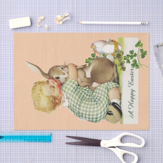 Papier Mousseline BÉBÉ HUGGING PÂQUES BUNNY, Rose (Artisanat)