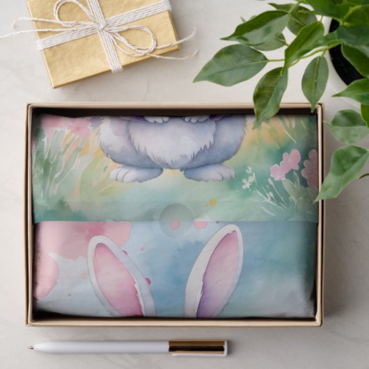 Papier Mousseline Bébé lapin au printemps (Cadeau)