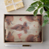 Papier Mousseline Bébé mignon Highland Cow Valentine Coeurs Motif (Cadeau)