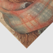 Papier Mousseline Bébé mignon vache Highland hiver Noël (Détail)