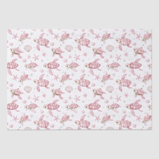 Papier Mousseline Bébé tortues et bébé (Recto)