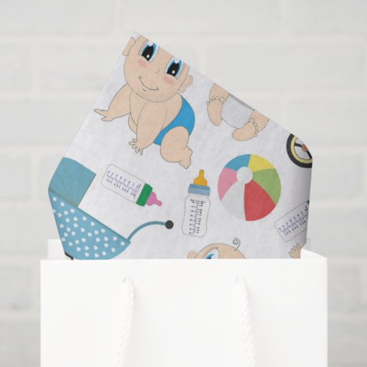 Papier Mousseline Bébés joueurs (Sac cadeau)
