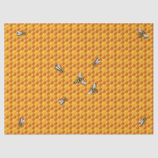 Papier Mousseline Bee Hive Honeycomb Modèle (Recto)