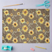 Papier Mousseline Bee w Sunflower Floral Rustique Bois foncé Découpa (Artisanat)