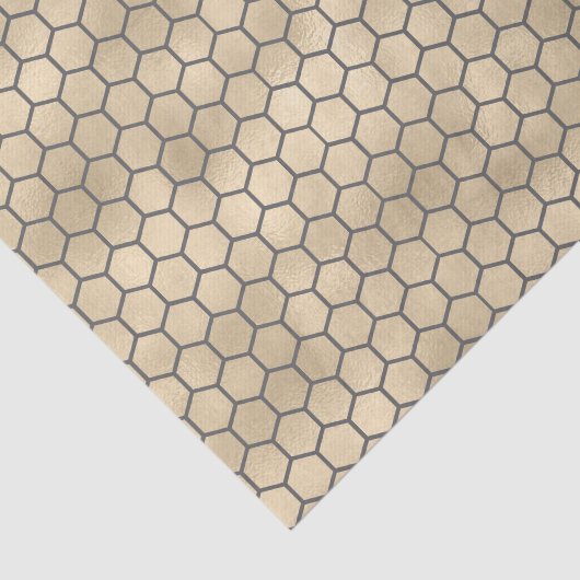 Papier Mousseline Beekeeper Iridescend Golden Honeycomb Motif (Détail)